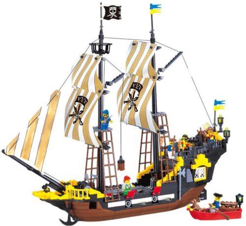 Mô hình Tàu Hải Tặc Corsair Enlighten 307, bộ lắp ghép Thuyền Cướp Biển QMAN, đồ chơi mô hình Tàu Phiêu Lưu Keeppley, 590 mảnh ghép.