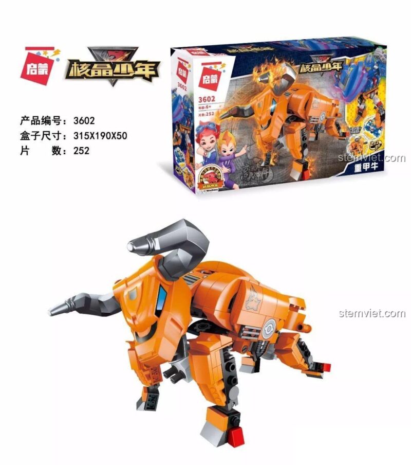 Bộ lắp ghép Robot Trọng Giáp Ngưu Enlighten 3602, mô hình robot biến hình cho bé trai 6 tuổi, chất lượng cao, giá tiết kiệm.