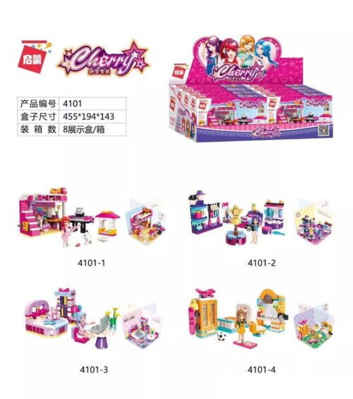 Bộ lắp ghép Enlighten 4101 Bộ phòng ngủ Cherry 483 mảnh ghép cho bé gái 6 tuổi, đồ chơi lắp ráp giá tốt giúp phát triển trí tuệ.