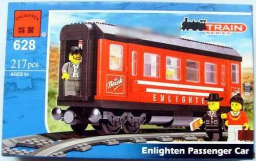 Bộ đồ chơi Toa xe khách Enlighten 628 màu đỏ cổ điển, 217 mảnh ghép, phù hợp bé trai 6 tuổi, giá tốt