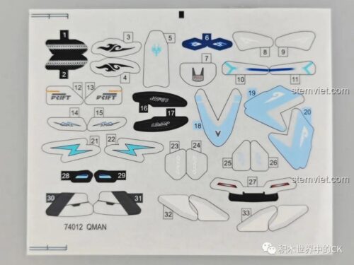 Hộp bộ lắp ghép Enlighten 74012 Xe đua Bạch Ngọc Thần Mã, tái hiện siêu xe game QQ Tốc Độ, chất lượng cao, phù hợp bé trai 8 tuổi.