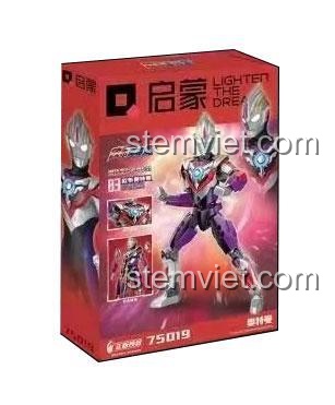 Hộp sản phẩm bộ lắp ghép Enlighten 75019 Ultraman Orb Orb Origin, thể hiện sức mạnh ánh sáng của người hùng vũ trụ.