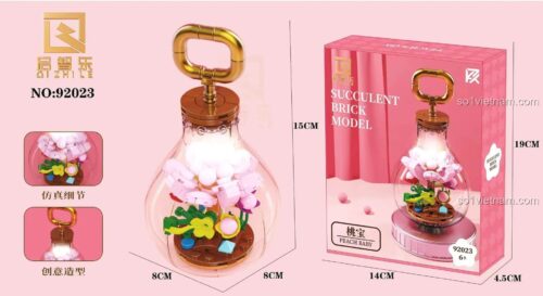 đồ chơi mô hình Enlighten 92023 Cây mọng nước trong bóng đèn, thể hiện kích thước 8x8x15cm, phù hợp con gái 6 tuổi, chất lượng cao