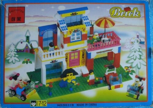 Hộp sản phẩm bộ lắp ghép Biệt thự ven đô Enlighten 9831B, đồ chơi xếp hình ngôi nhà vui vẻ cho bé gái 7 tuổi giá rẻ.