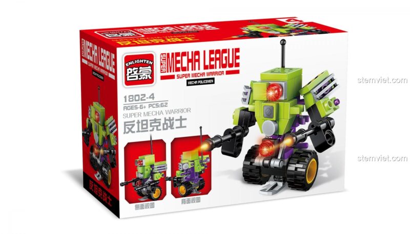 Hộp đồ chơi lắp ráp Enlighten QMAN 1802-4 Robot Biến Hình Chiến Binh Tiên Phong, bộ khối lắp ghép Robot Hợp Thể, giá rẻ