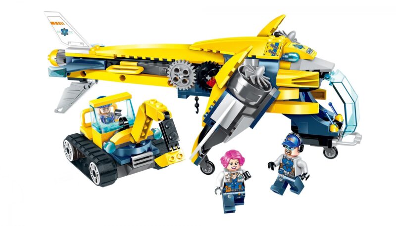 Hộp bộ xếp hình Enlighten 2408 Máy bay vận tải Thunderbird và Xe đào mini cho bé trai 6 tuổi giá rẻ