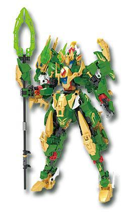 Hộp sản phẩm bộ lắp ráp Robot Mecha Thanh Long F5-A0001, đồ chơi biến hình 2 trong 1 cho bé trai 8 tuổi.