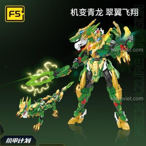 Mô hình Robot Mecha Thanh Long F5 F5-A0001 sau khi lắp ráp hoàn chỉnh, cầm vũ khí uy mãnh.