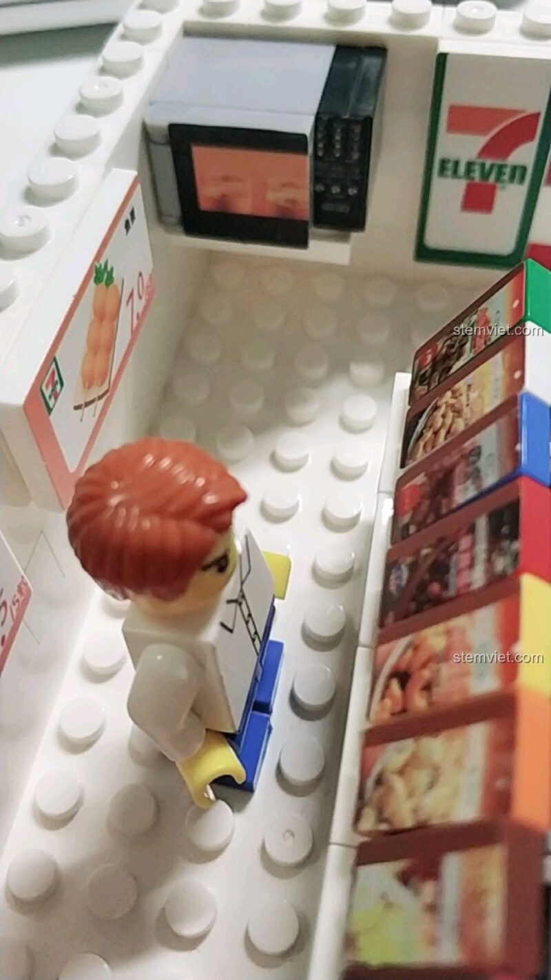 Cửa hàng tiện lợi 5 trong 1, minifigure đang mua sắm, đồ chơi xây dựng cho bé trai và bé gái, giá bình dân.