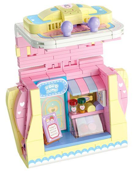 Bộ lắp ghép Tiệm Trà Sữa Túi Xách RoroJump S2298 màu hồng vàng xanh dương, đồ chơi mô hình cho bé gái 8 tuổi, giá tốt.