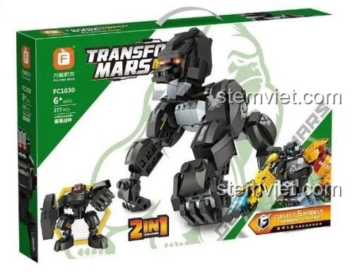 Hộp bộ lắp ghép Forange FC1030 Robot Chiến Thần Biến Hình Khỉ Đột, thể hiện khả năng biến hình 2 trong 1, đồ chơi mô hình cho bé trai 6 tuổi.