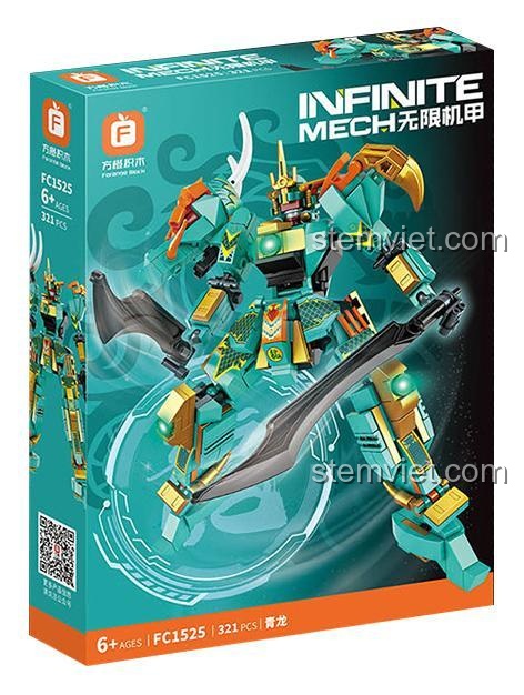 Hộp đồ chơi lắp ráp Thanh Long Robot Forange FC1525, bộ xếp hình cơ giáp Thanh Long cho bé trai 6 tuổi, chất lượng cao.