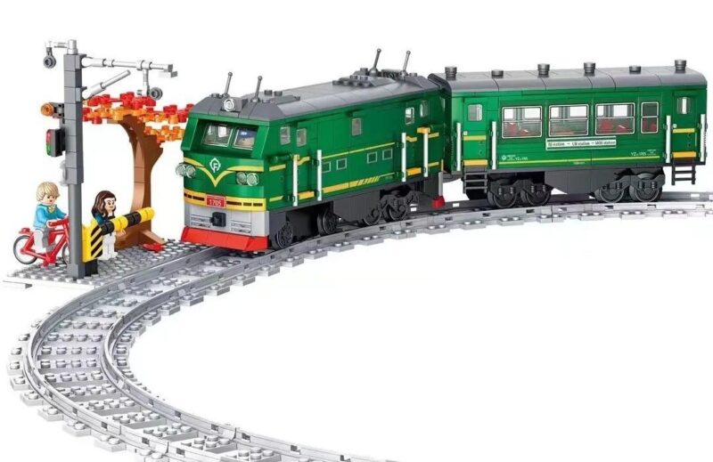 Hộp bộ lắp ghép Tàu Hỏa Xanh Lá Forange FC1705, đồ chơi lắp ráp mô hình tàu hỏa cho bé trai 6 tuổi, giá tốt.
