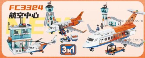 Hộp đồ chơi lắp ráp Forange FC3324 Trung tâm Hàng không 3in1, chất lượng cao, phù hợp bé trai 6 tuổi, giá rẻ.