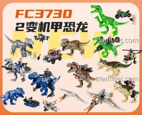 Đồ chơi lắp ráp Forange FC3730 Khủng Long Cơ Khí Biến Hình 2 Trong 1 với nhiều mẫu lắp được, phù hợp cho bé trai 6 tuổi, chất lượng đảm bảo.