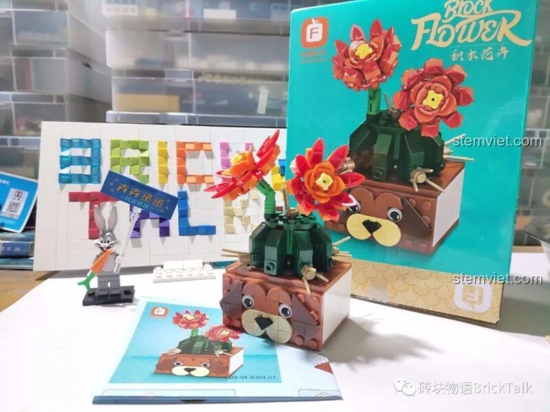 Bộ đồ chơi Mô hình Hoa Xương Rồng Forange FC8304 184 mảnh, đồ chơi mô hình hoa xương rồng trang trí cho bé gái 6 tuổi, ưu đãi tốt