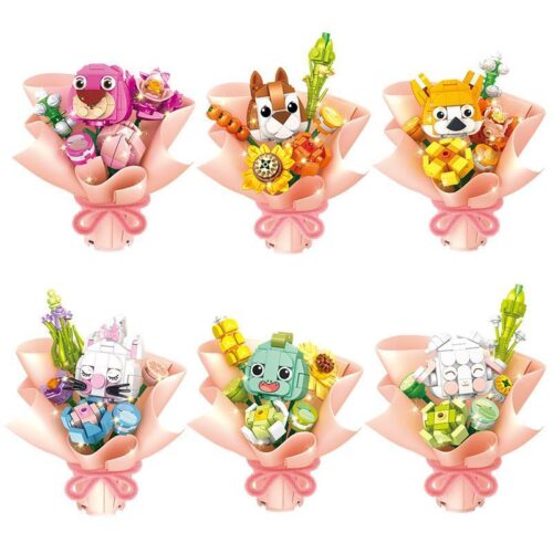 Tổng hợp 6 mẫu đồ chơi mô hình Forange FC8310 Bó hoa hình thú dễ thương, món quà sáng tạo cho bé gái 6+ tuổi.