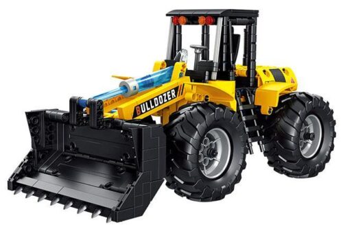 Bộ lắp ráp Xe ủi thủy lực Forange FC9221 cho bé trai 6 tuổi, mô hình xe công trình chất lượng cao, giá rẻ.