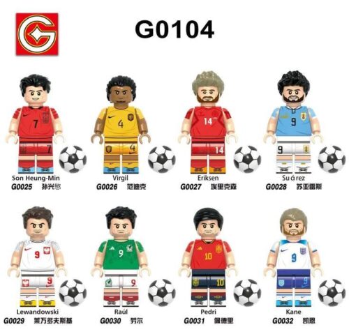 Bộ đồ chơi G-Bao G0104 Bộ 8 Minifigure Cầu Thủ Bóng Đá, chi tiết sắc nét, phù hợp bé trai 6 tuổi, giá tốt.
