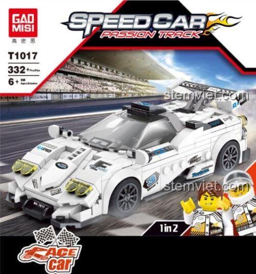 Đồ chơi lắp ráp GAOMISI T1017 Pagani Zonda, mô hình xe đua có thể lắp 2 kiểu, rèn luyện tư duy cho bé trai 6 tuổi.