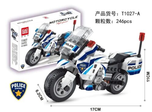 Bộ lắp ghép Xe mô tô cảnh sát GAOMISI T1027-A giá tốt, mô hình cảnh sát chi tiết, phù hợp bé trai 6 tuổi, có kích thước rõ ràng