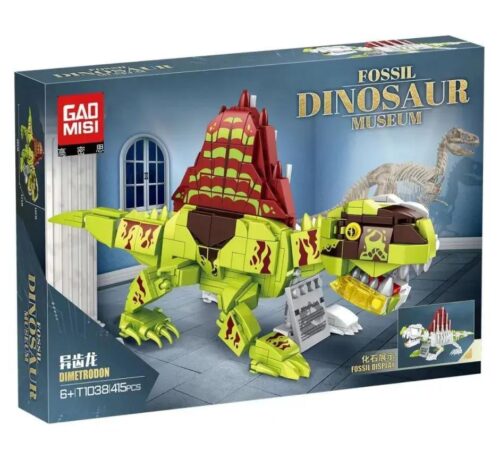 bộ lắp ghép Khủng long Dimetrodon GAOMISI T1038 giá rẻ cho bé trai 6 tuổi, hộp sản phẩm chất lượng cao