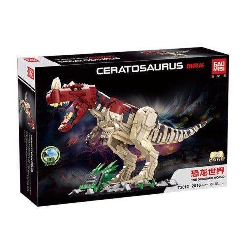 Hộp sản phẩm bộ lắp ghép Khủng long Ceratosaurus GAOMISI T2012, đồ chơi mô hình cho bé trai 6 tuổi giá rẻ.