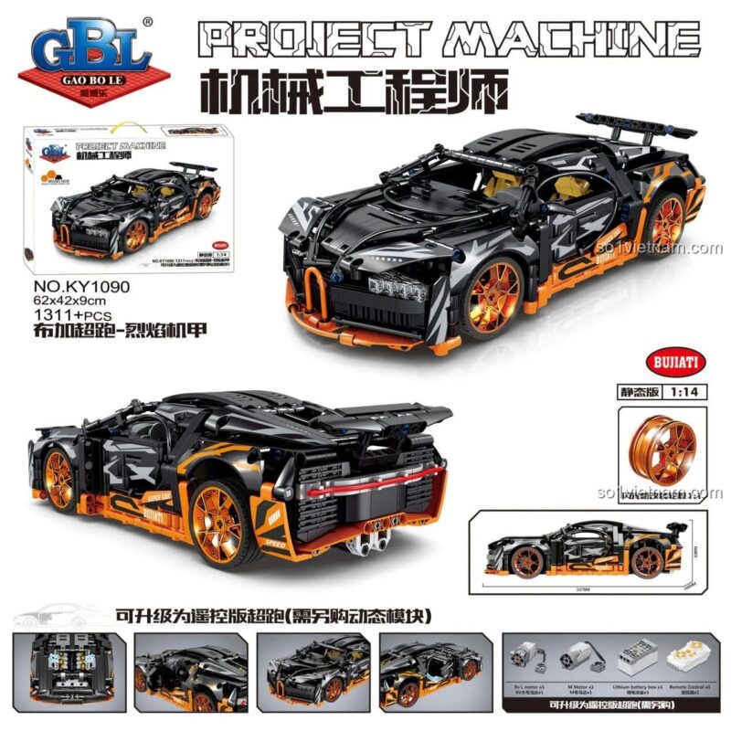 Bộ đồ chơi GBL KY1090 Bugatti Siêu Xe Tốc Độ Tốc độ Kinh Hoàng