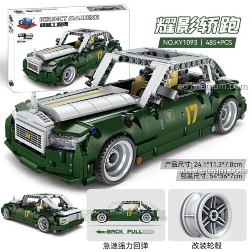 Chi tiết bộ lắp ráp GBL KY1093 Mô hình xe Rolls-Royce, có động cơ kéo lùi, kích thước 24.1cm, quà tặng cho con trai.