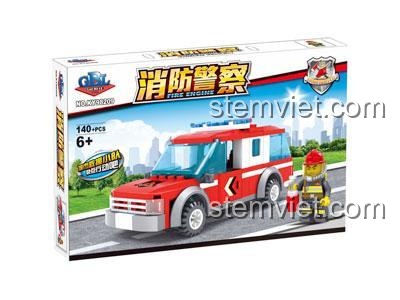 Hộp đồ chơi mô hình GBL KY98209 Xe Cảnh Sát Cứu Hỏa, 140 chi tiết, món quà tuyệt vời cho bé trai từ 6 tuổi.