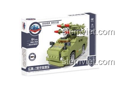 Hộp bộ lắp ghép GBL KY98401 Xe Tên Lửa Phòng Không Hồng Kỳ-7, đồ chơi quân sự cho bé trai, giá tiết kiệm