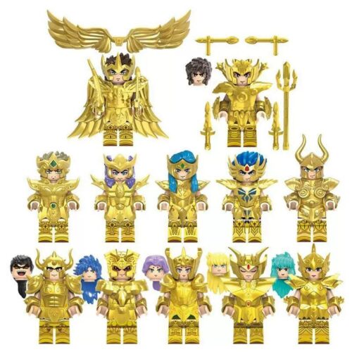 Bộ đồ chơi Generic CQ12 Minifigures Thánh Đấu Sĩ Seiya 12 Cung Hoàng Đạo, giáp vàng tinh xảo, phù hợp bé trai 8 tuổi, giá tốt.