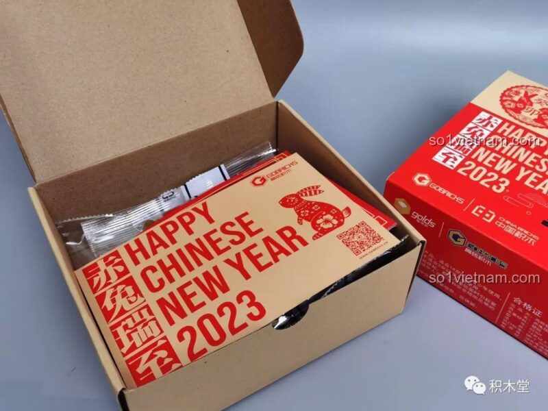 Các mảnh mạ vàng Thỏ Đỏ May Mắn G2301 Gobricks