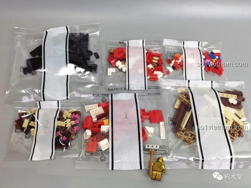 Mô hình Thỏ Đỏ May Mắn G2301 Gobricks hoàn thiện