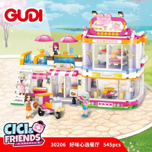 Bộ lắp ghép Nhà hàng CICI & Friends GUDI 30206, đồ chơi lắp ghép nhà hàng cho bé gái 6 tuổi, giá tốt, màu sắc tươi sáng, thiết kế độc đáo.