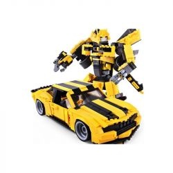 Bộ đồ chơi GUDI 31014 Robot Bumblebee biến hình 642 mảnh ghép, mô hình xe Chevrolet Camaro và robot chiến đấu