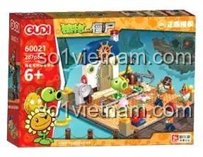 Hộp sản phẩm Bộ Lắp Ghép Cảnh Biển Của Cướp Biển Plants vs Zombies GUDI 60021