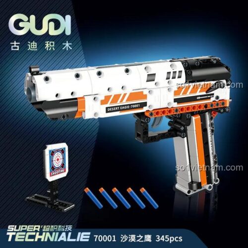 Hộp bộ lắp ghép Mô hình súng Desert Eagle GUDI 70001 chất lượng cao cho bé trai 6 tuổi