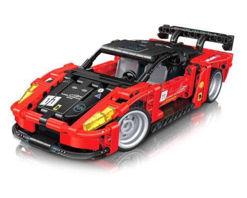 Bộ đồ chơi lắp ráp GUDI 70104 Siêu Xe Đua Ferrari 488 màu đỏ đen, có động cơ kéo lùi và đèn LED, phù hợp bé trai 6 tuổi, giá tốt.
