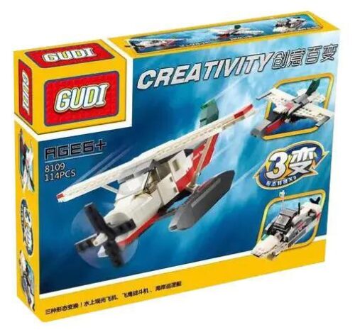 Bộ lắp ghép GUDI 8109 Máy bay thủy lực, máy bay chiến đấu, tàu tuần tra biển