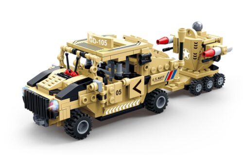 Bộ lắp ráp Xe Jeep Quân Sự Humvee GUDI 8718 với tên lửa phòng không Avenger, đồ chơi mô hình quân sự cho bé trai 6 tuổi, giá tốt.