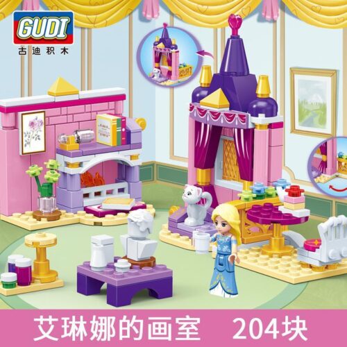 bộ lắp ghép Alice công chúa GUDI 9015 Phòng vẽ của Elena, đồ chơi lắp ráp cho con gái 6 tuổi, giá tốt
