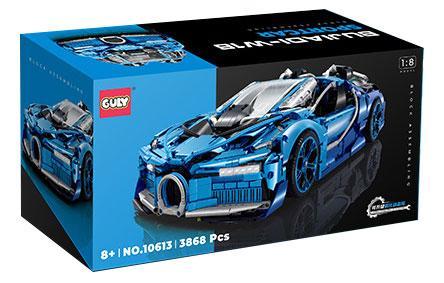 Hộp sản phẩm bộ lắp ráp Siêu xe Bugatti W16 GULY 10613, món quà giá tốt cho bé trai 8 tuổi.