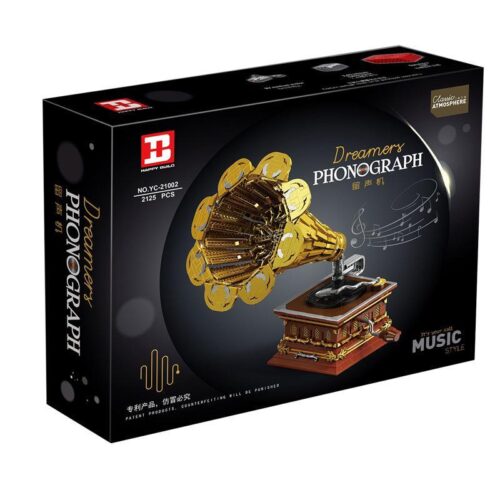 Hộp bộ lắp ghép Máy hát đĩa than cổ điển Happy Build YC-21002, đồ chơi mô hình Phonograph cổ điển cho người lớn 16 tuổi, giá tốt.