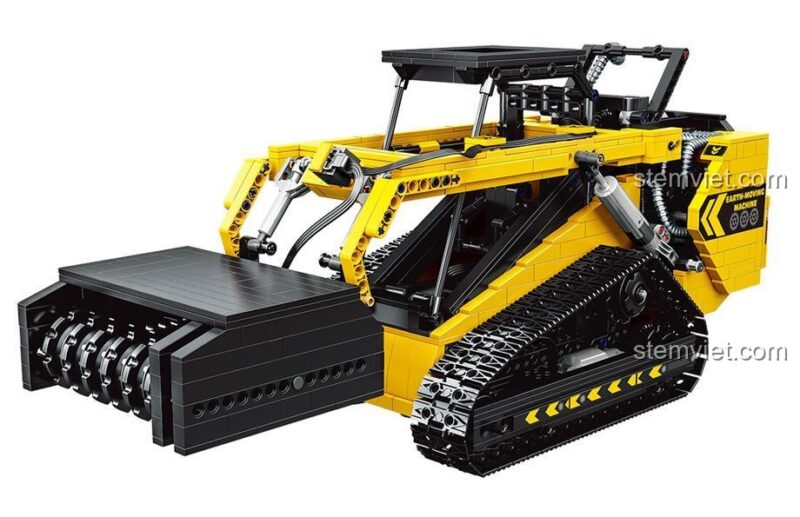 Hộp sản phẩm bộ lắp ráp Xe xúc lật bánh xích Happy Build YC-22007 với 1800 chi tiết, tỉ lệ 1:12.