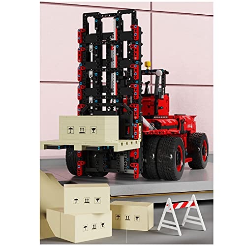 Bộ lắp ghép Xe Nâng Hàng Hạng Nặng Happy Build YC-22012 màu đỏ đen, mô hình công trình 2015 mảnh, đồ chơi lắp ráp cho bé trai 8 tuổi, giá tốt.