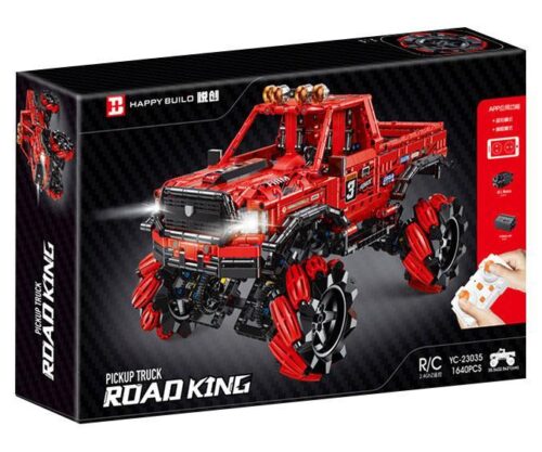 Hộp sản phẩm bộ đồ chơi Happy Build YC-23035 Xe Bán Tải Địa Hình Bánh Mecanum Đỏ, đồ chơi lắp ráp Xe Bán Tải Điều Khiển Từ Xa cho bé trai 8 tuổi, giá tốt.