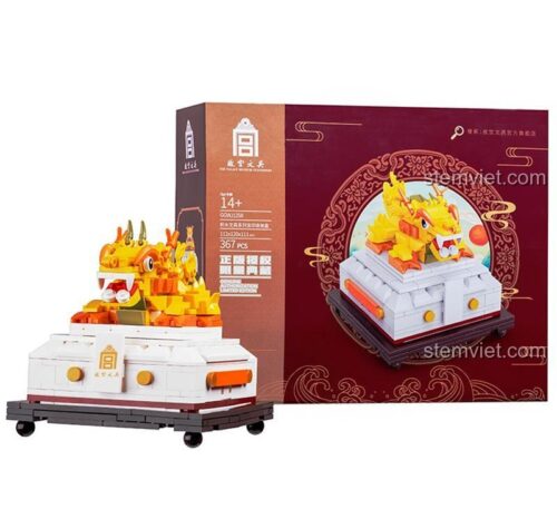 Hộp sản phẩm bộ lắp ghép Bảo ấn Rồng YC-31001-1, đồ chơi lắp ghép Bảo ấn cung đình, 367 chi tiết, dành cho bé 8 tuổi trở lên, chất lượng cao.