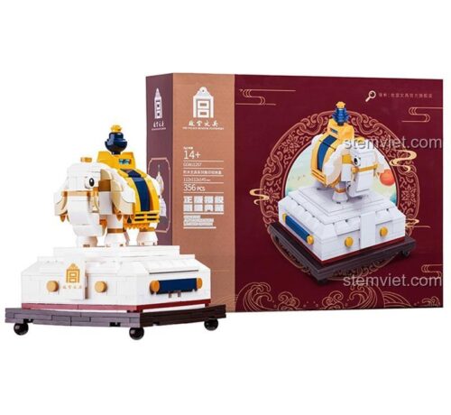 Hộp đựng đồ hình voi ấn triện Cố Cung Happy Build YC-31001-2, bộ xếp hình 356 mảnh, hộp sản phẩm đẹp mắt, phù hợp bé gái 8 tuổi, chất lượng cao.