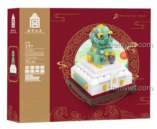 Hộp đựng văn phòng phẩm YC-31001-3 từ HAPPY BUILD, bộ lắp ghép ấn sư tử cổ phong, quà tặng cho bé 8 tuổi